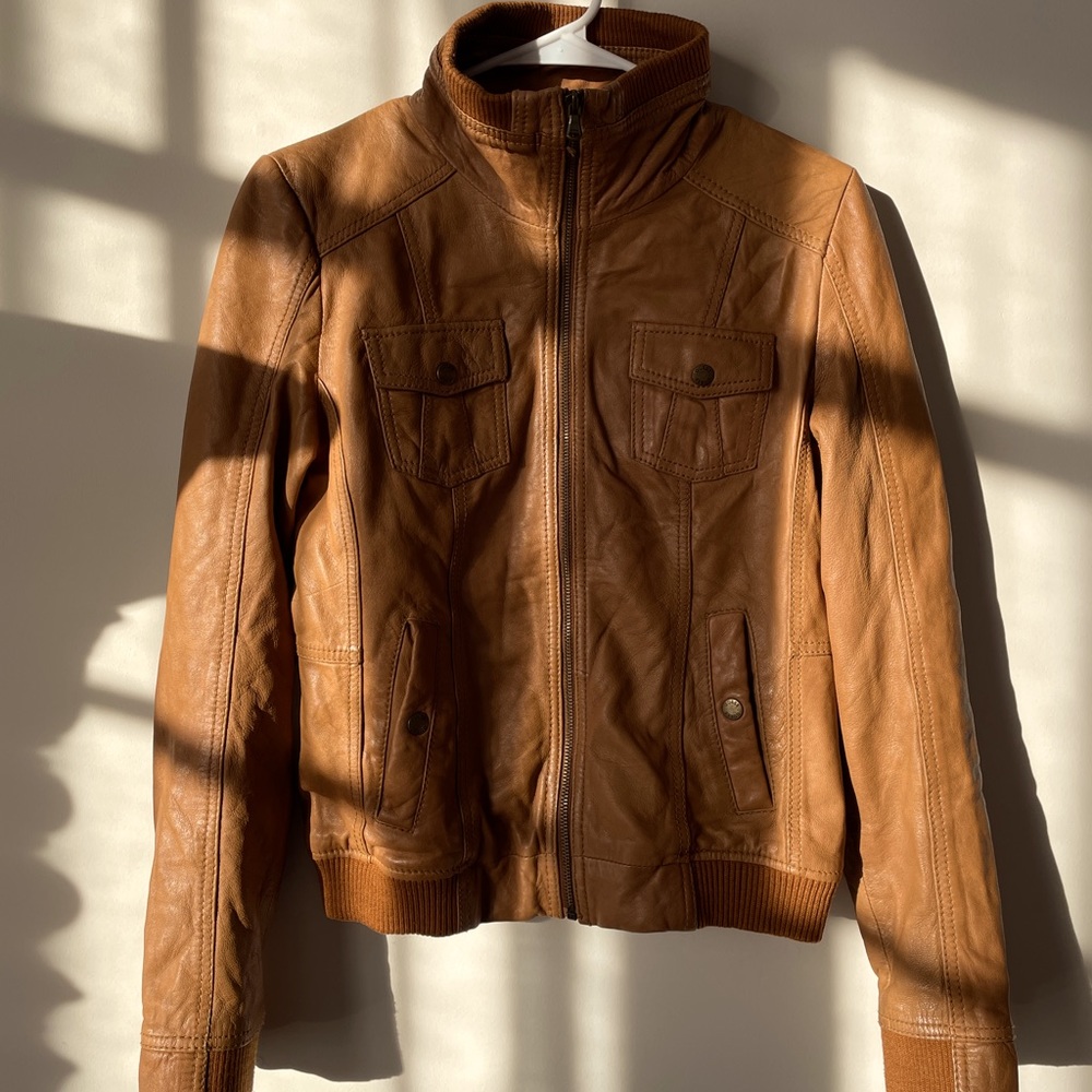 Guess Brown Leather Jacket